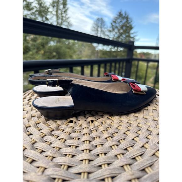 Allen Edmonds Fergie Women’s 8 AA Slingback Pumps Navy Vintage USA made 40s 50s - Picture 7 of 16